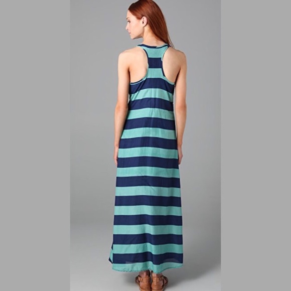 Splendid Wide Rugby Striped Silk Blend Maxi Dress - Picture 2 of 8